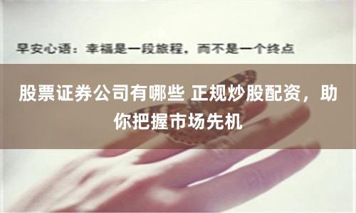 股票證券公司有哪些 正規炒股配資，助你把握市場先機